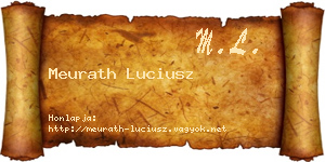 Meurath Luciusz névjegykártya